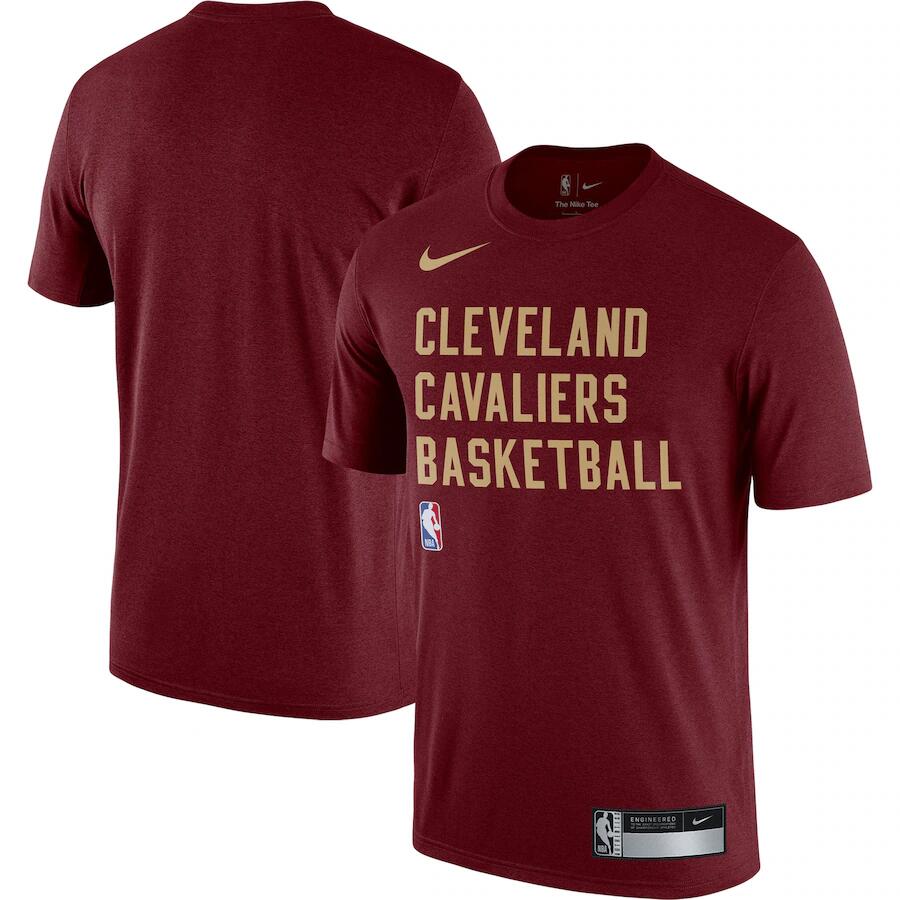 Men's Cleveland Cavaliers Wine 2023/24 Sideline Legend Performance Practice T-Shirt